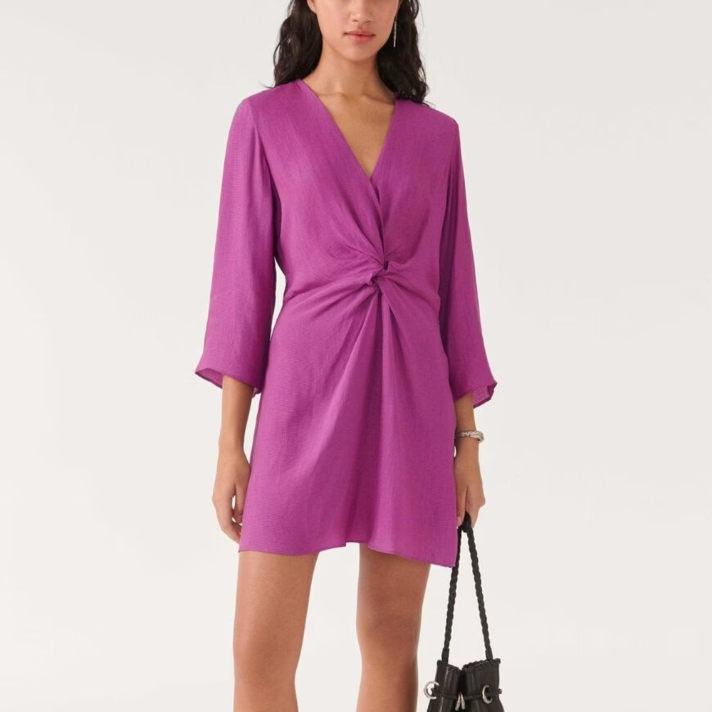 Ba&sh purple mini wrap dress